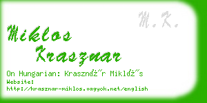 miklos krasznar business card